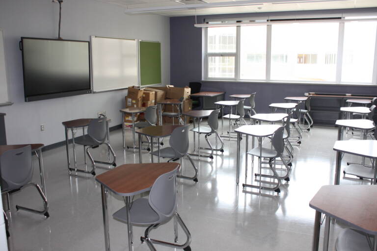 A classrooms inside the new Camden High School