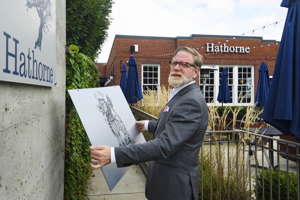Small Business-Pop Up Restaurants Hathorne restaurant owner John Stephenson holds a sign for a pop-up restaurant which will cover the Hathorne sign when that restaurant is open, Wednesday, Aug. 18, 2021, in Nashville, Tenn. Stephenson hosts temporary restaurants, known as pop-ups which he lets use his space, in an effort to help them weather the pandemic. Most recently, Hathorne hosts the pop-up St. Vito Focacciaria pizza company, which sign he holds, every Sunday night. (AP Photo/John Amis)