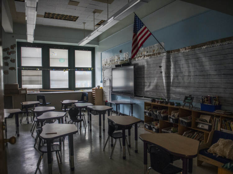 View of an empty classroom