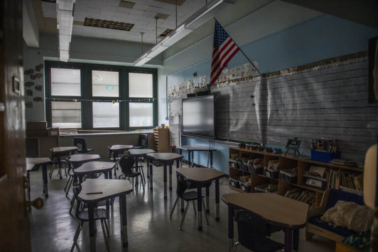View of an empty classroom