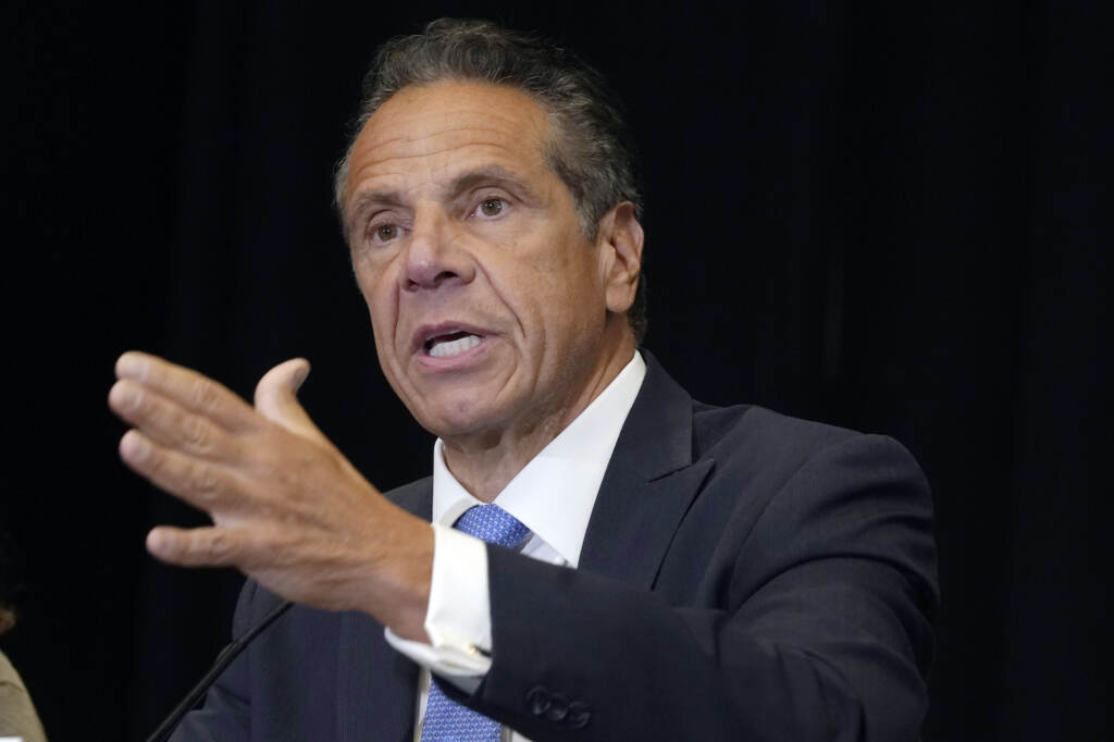 Andrew Cuomo New York Gov. Andrew Cuomo speaks during a news conferenc