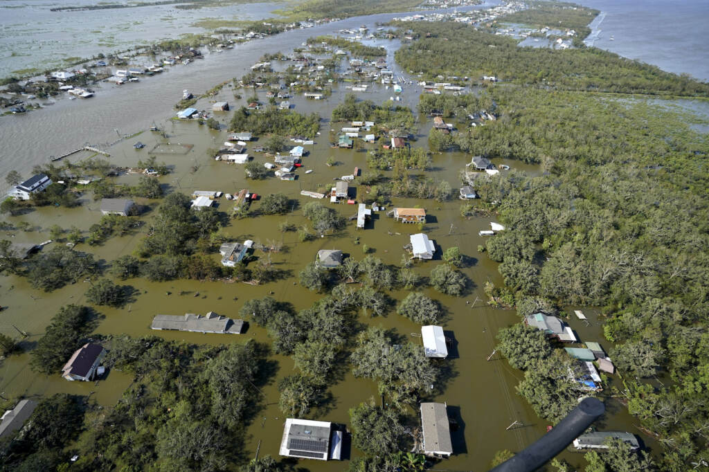 Homes are flooded in the aftermath of Hurricane Ida