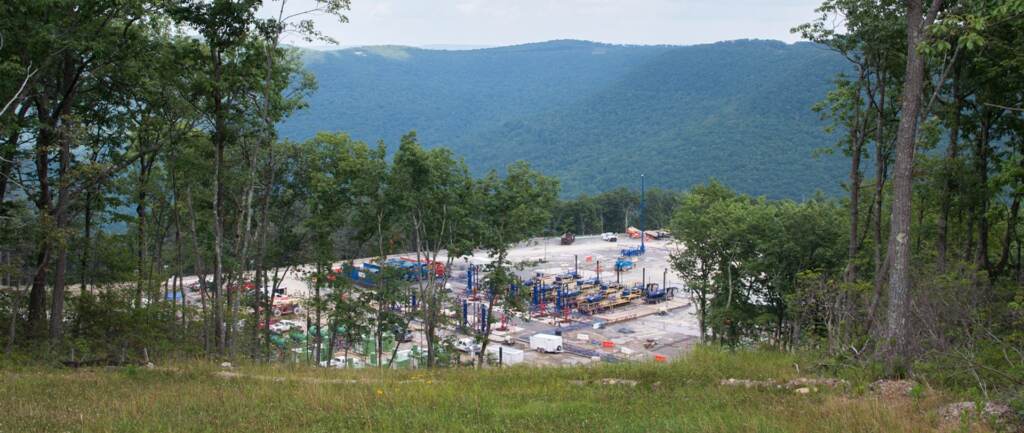 IMGP2367-e1628260326113-1920×811 A wellpad in the Loyalsock State Forest. (Joe Ulrich / WITF)