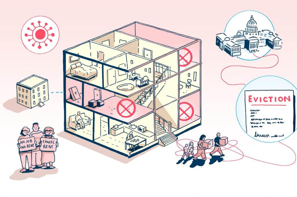 SpotlightPAEvictionGraphic An illustration of rental rental protections during the pandemic.