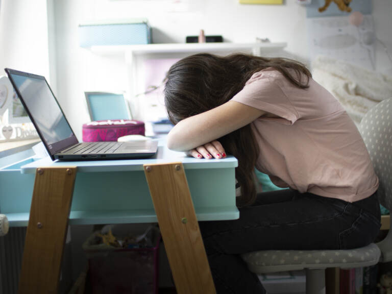 The pandemic — among other things — has taken a toll on children. The Biden administration is trying to address that with new funding for mental health awareness, training and treatment. (Ute Grabowsky/Photothek via Getty Images)