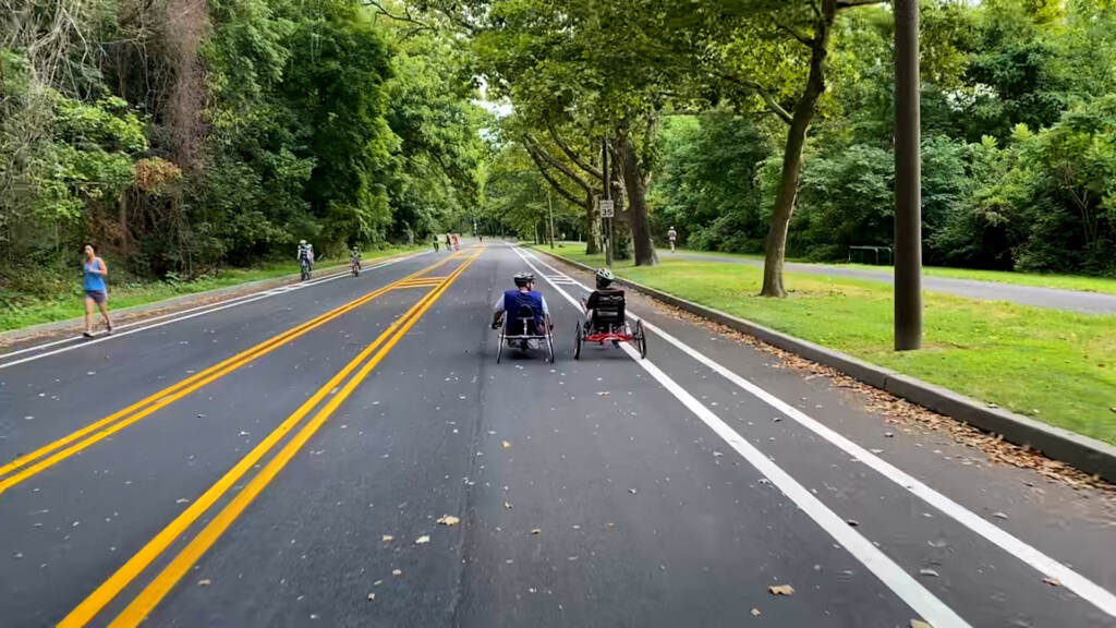 mlk-image-3 People on recumbent bikes use MLK Drive