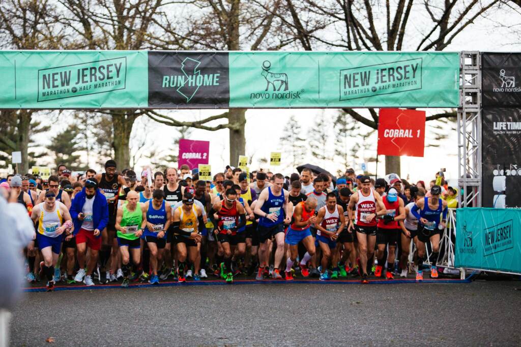 Participants prepare to run in New Jersey's Marathon and Half Marathon