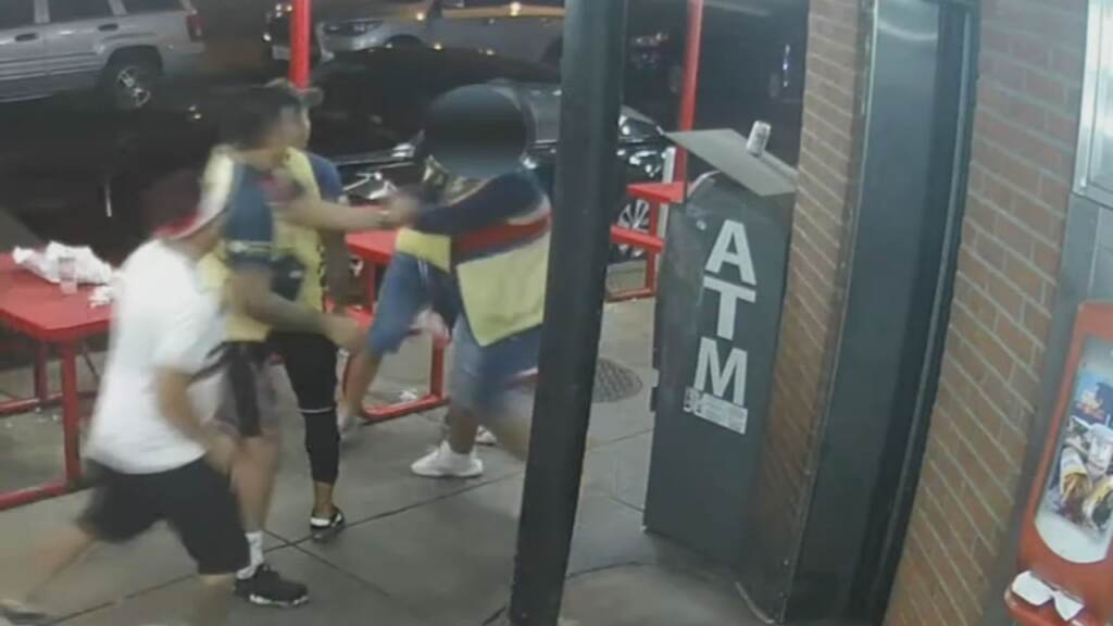 11032335_092021-wpvi-pats-beating-suspect-4am-vid An image from security footage shows alleged suspects in the fatal beating
