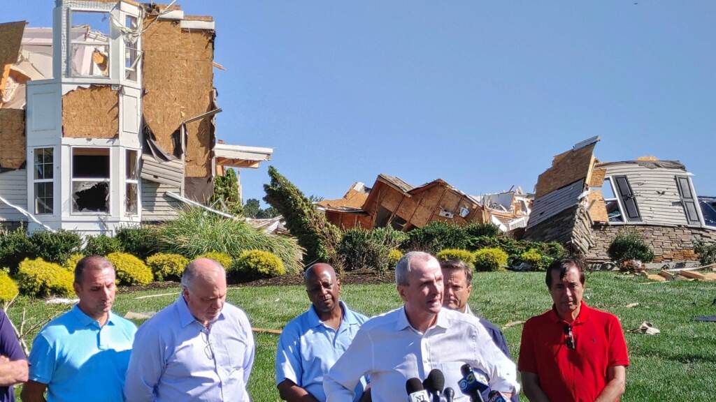 2021 09 03-t macdonald-phil murphy-mullica hill nj-tornado damage Gov. Phil Murphy stands with officials