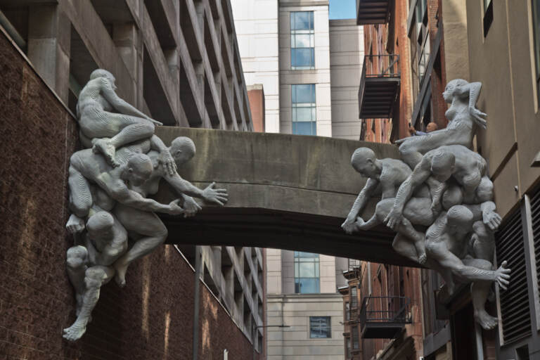 A sculpture at 13th and Cuthbert streets