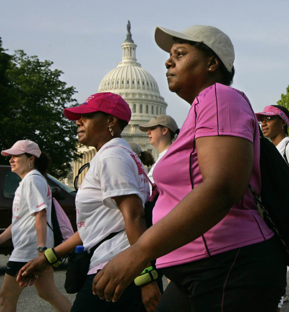 Breast Cancer Walk Participants in the Avon Breast Cancer Walk pass the Capitol in Washington