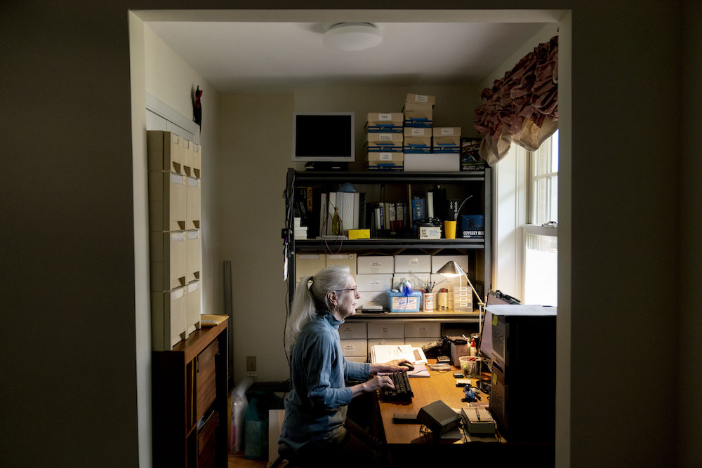 Detta Kissel Woman poses at computer