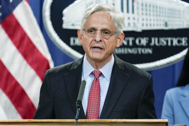 Attorney General Merrick Garland announces a lawsuit to block the enforcement of new Texas law that bans most abortions at the Justice Department in Washington, Thursday, Sept. 9, 2021