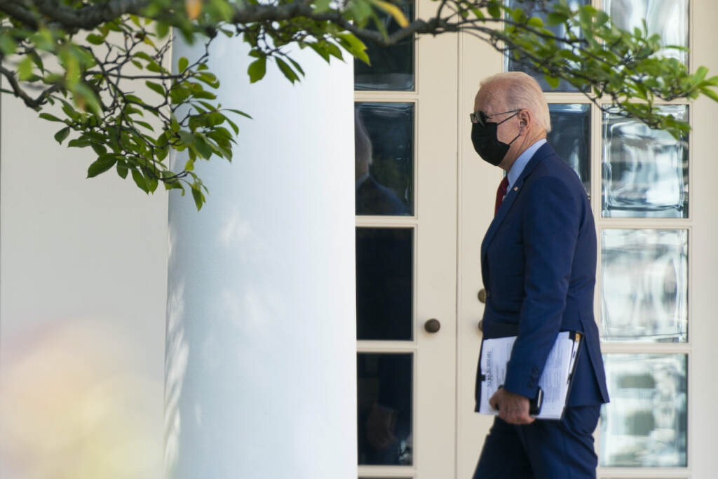 Joe Biden President Joe Biden walks along the Colonnade towards the Oval Office as he returns to the White House after visiting Brookland Middle School in northeast Washington, Friday, Sept. 10, 2021. (AP Photo/Manuel Balce Ceneta)