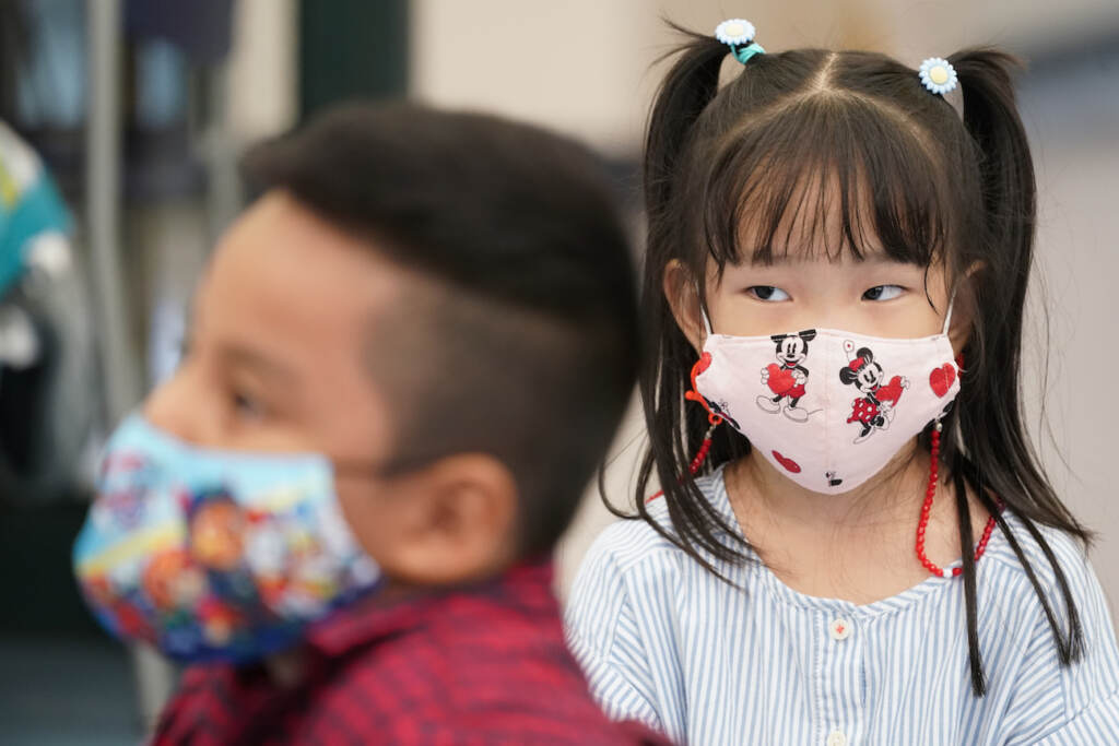 Phil Murphy Pre-K students wear face masks