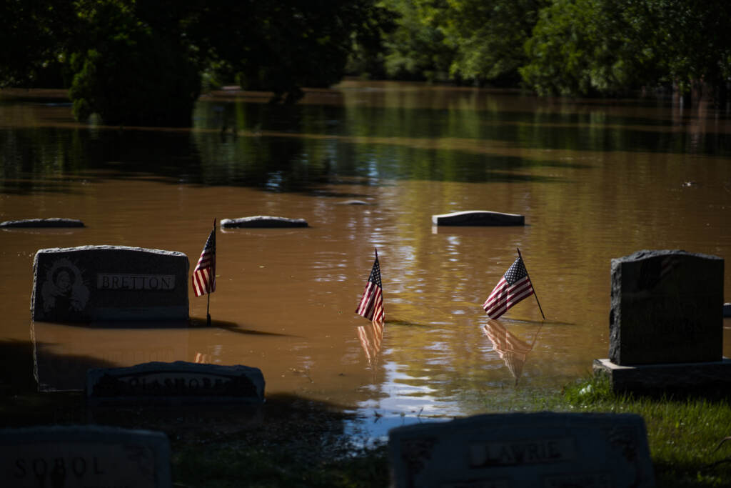 Tropical Weather New Jersey Headstones at a cemetery that flooded are seen in Somerville