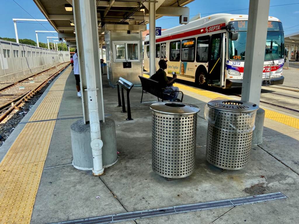 FullSizeR Standing vs Sitting bench at SEPTA's 69th Street Terminal (Courtesy of SEPTA)
