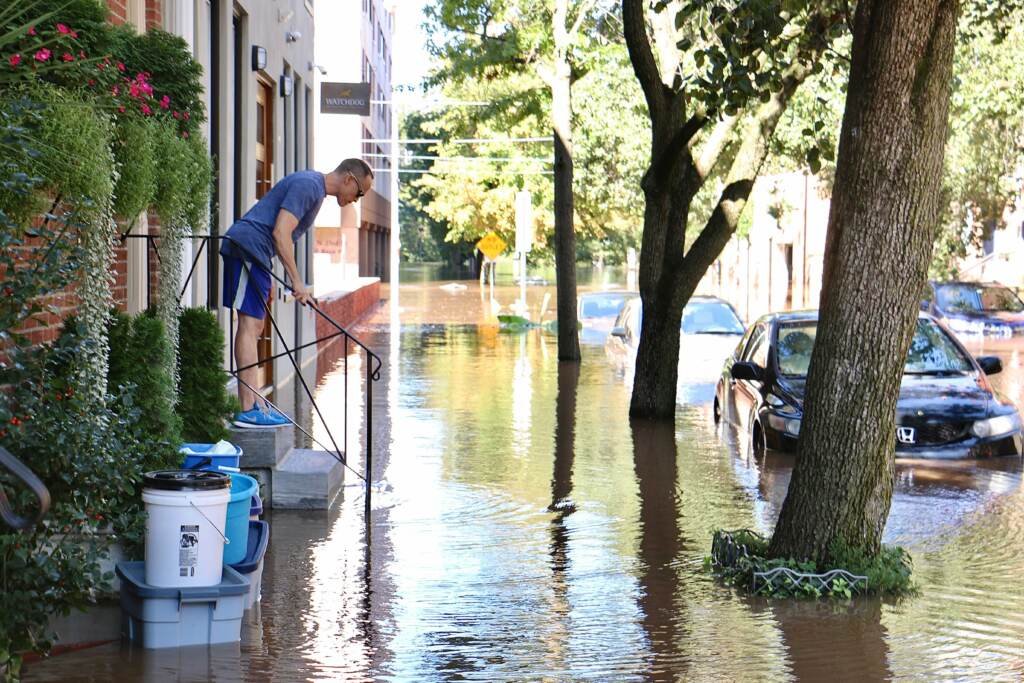 Image from iOS (163) Water rises on Race Street near the Schuylkill River.