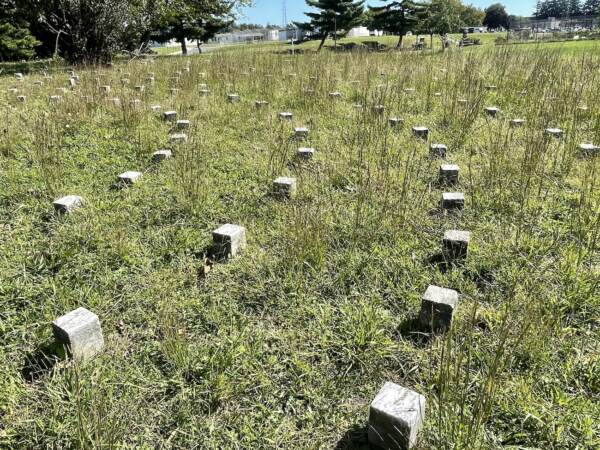 The graves are in a pattern of concentric circles. (Cris Barrish/WHYY)