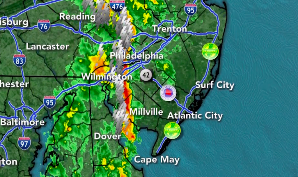 Screen Shot 2021-09-23 at 12.56.44 PM Slow moving downpours may cause flash flooding today, especially in Philadelphia, north and west. (6ABC)