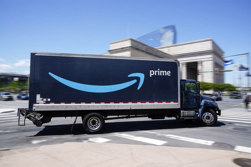 Amazon Hiring Spree An Amazon truck drives in in Philadelphia