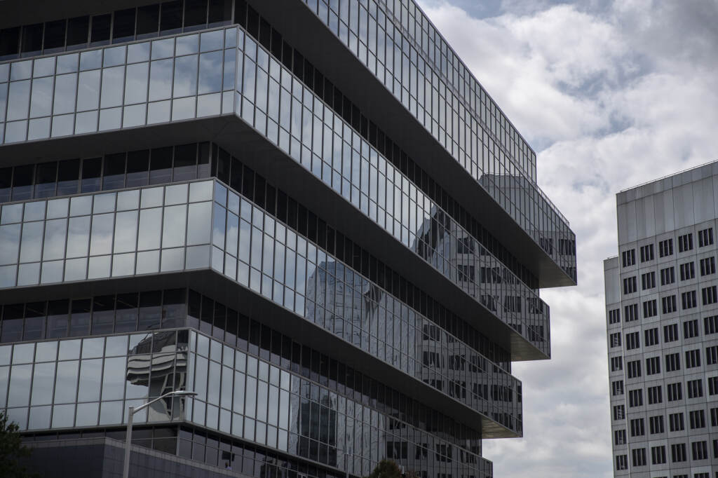 Purdue Pharma filed for bankruptcy with a more than $10 billion plan to settle claims that it fueled the U.S. opioid epidemic by illegally pushing sales of its addictive OxyContin painkiller. The company's headquarters in Stamford, Conn., is shown here in 2019. (Victor J. Blue/Bloomberg/Getty Images)