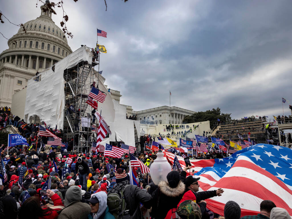More than 600 people have been charged in the Capitol riot investigation, and at least 60 have pleaded guilty. Trump supporters clash with police and security forces as people try to storm the US Capitol on January 6, 2021 in Washington, DC