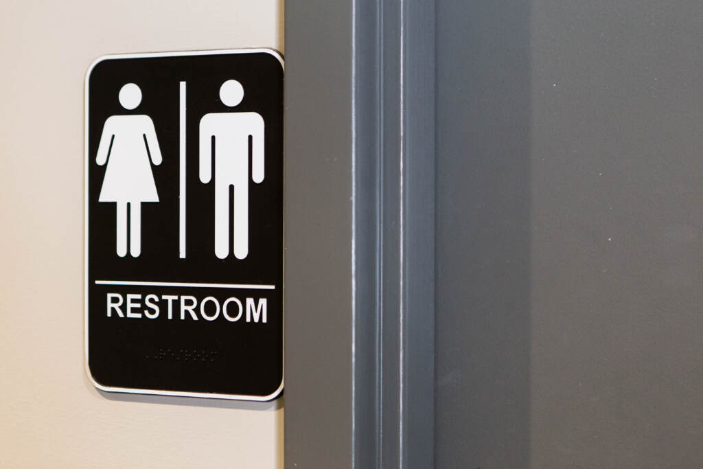 08_22_2017_GenderNeutralBathrooms_Schaefer-3 A sign is pictured outside a bathroom.