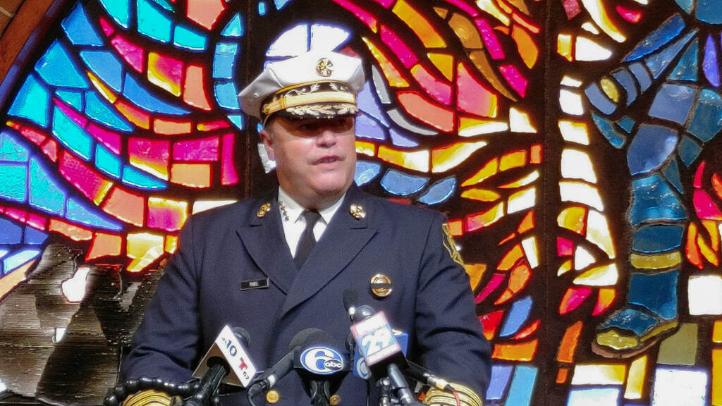 1005211102h Fire Commissioner Adam Thiel speaks at a press conference