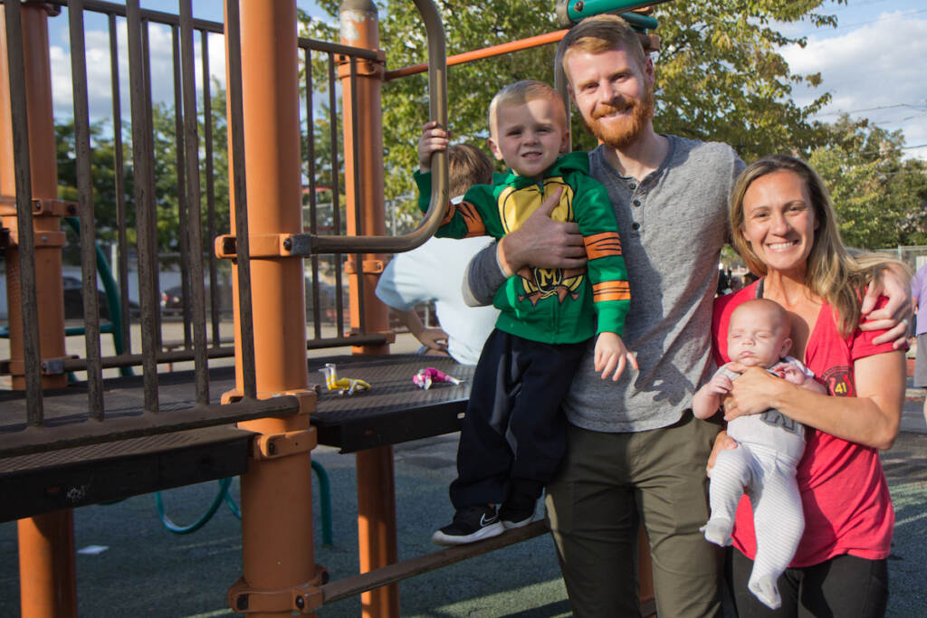 The Dugan family said they visit Glavin playground often, and Lacey Dugan (right) said she grew up as a Girl Scout, taking Karate courses and hanging with friends at the playground in Port Richmond
