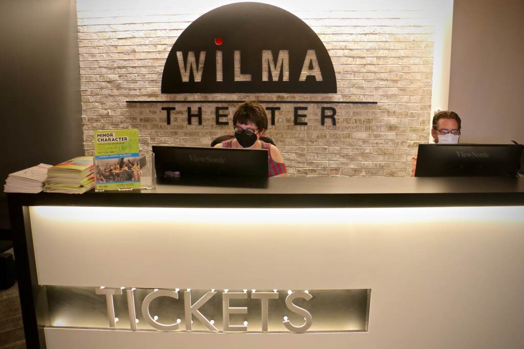 The front desk inside Wilma Theater