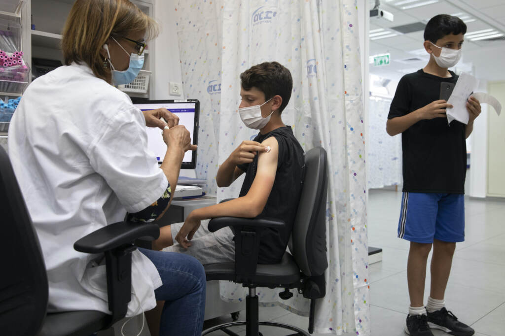 Pfizer Vaccine Children A young Israeli receives a Pfizer-BioNTech COVID-19 vaccine
