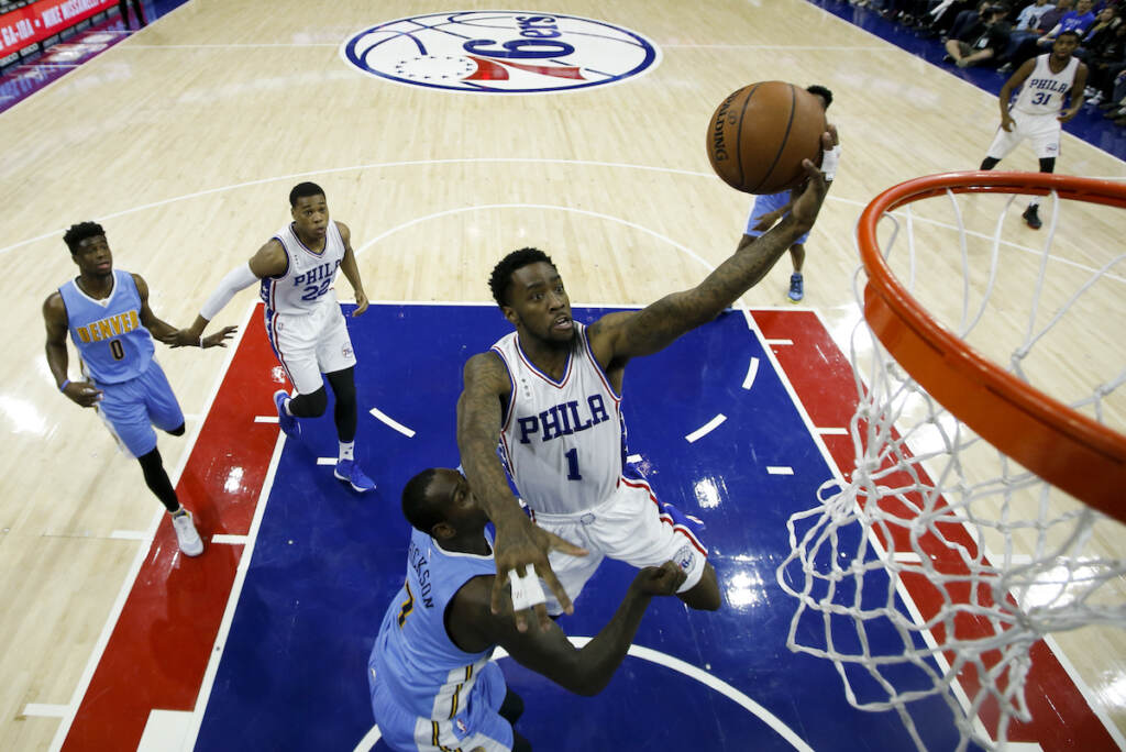 FILE - Philadelphia 76ers' Tony Wroten in action during an NBA basketball game against the Denver Nuggets, Saturday, Dec. 5, 2015, in Philadelphia