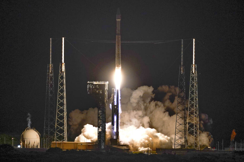 APTOPIX Asteroid Chaser A United Launch Alliance Atlas V rocket carrying the LUCY spacecraft lifts off from Launch Complex 41 at the Cape Canaveral Space Force Station, Saturday, Oct. 16, 2021, in Cape Canaveral, Fla