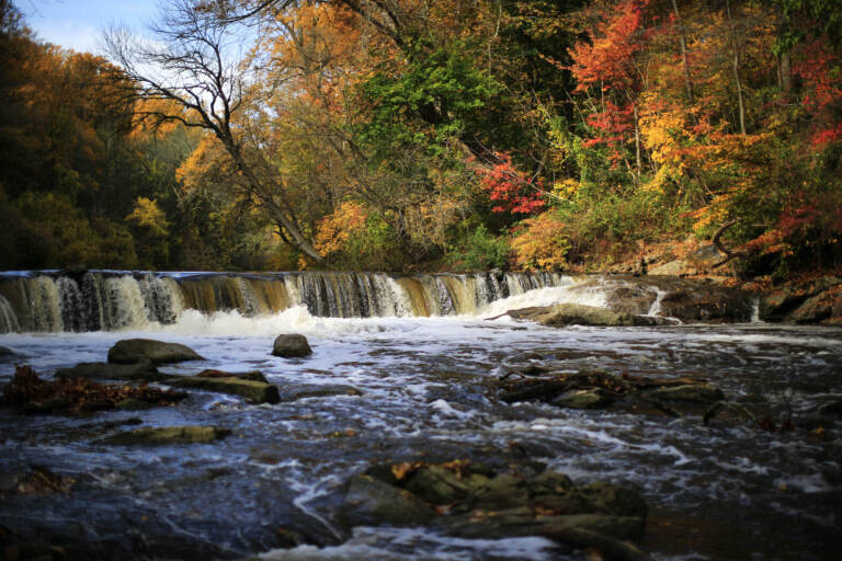 Water flows down the Wissahickon Creek
