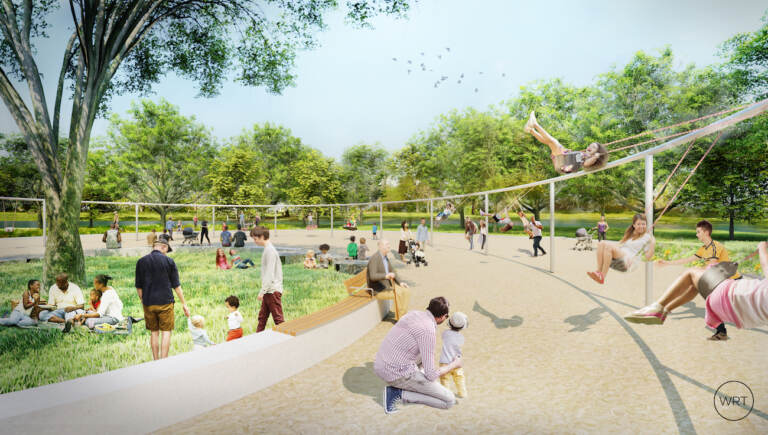 Artist's rendering of the new place space in FDR Park