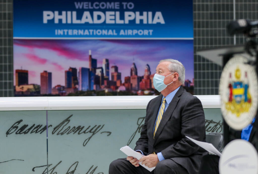 Philadelphia mayor Jim Kenney. A press conference at Philadelphia International Airport about the ongoing Operation Allies Welcome as the airport welcomes more than 25,000 Afghan evacuees. [DANIELLA HEMINGHAUS]