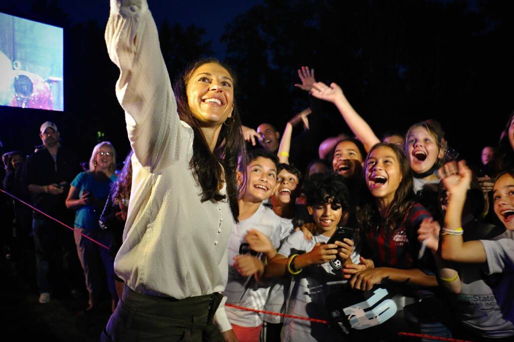 Carli Lloyd Delran parade (1 of 5) Carli Lloyd takes a selfie with some young soccer fans during a celebration of her storied soccer career in her hometown of Delran, N.J.