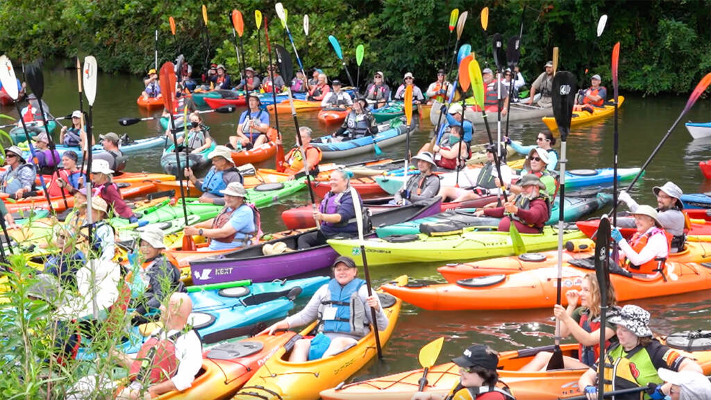YOK-10-8 Kayakers on the River Sojourn at the Schuylkill River