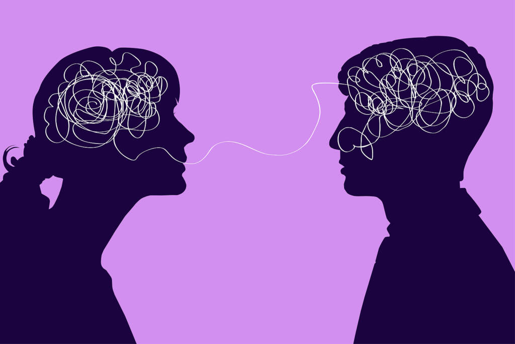 Dialogue Between Two People, Confused Thought Concept. Communica Two-way dialogue/BigStock