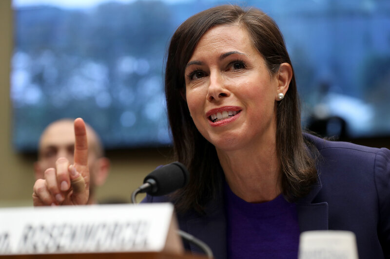 FCC Officials Testify Before House Energy And Commerce Committee Jessica Rosenworce gestures during a hearing