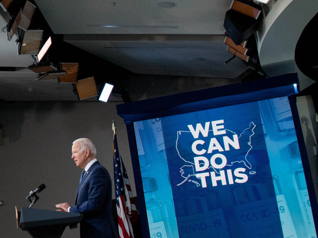 President Biden speaks about his administration’s Covid-19 response in Washington, D.C., on July 6, 2021. In September, Biden announced his intention to require vaccines or testing for 80 million workers.