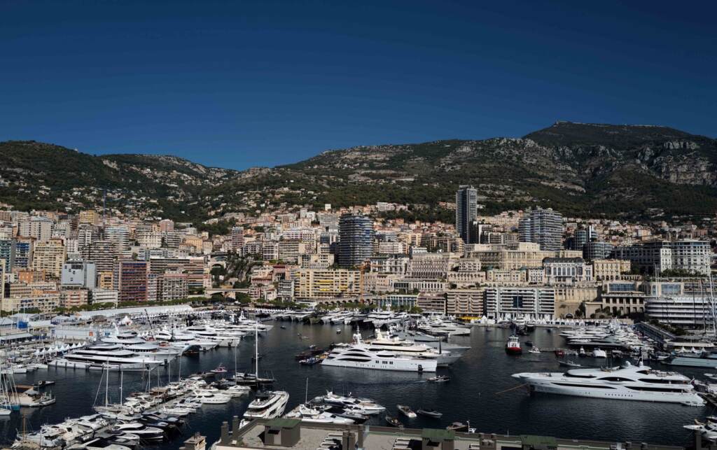 MONACO-YACHTING-SHOW Yachts are moored at the Hercules Port in Monaco