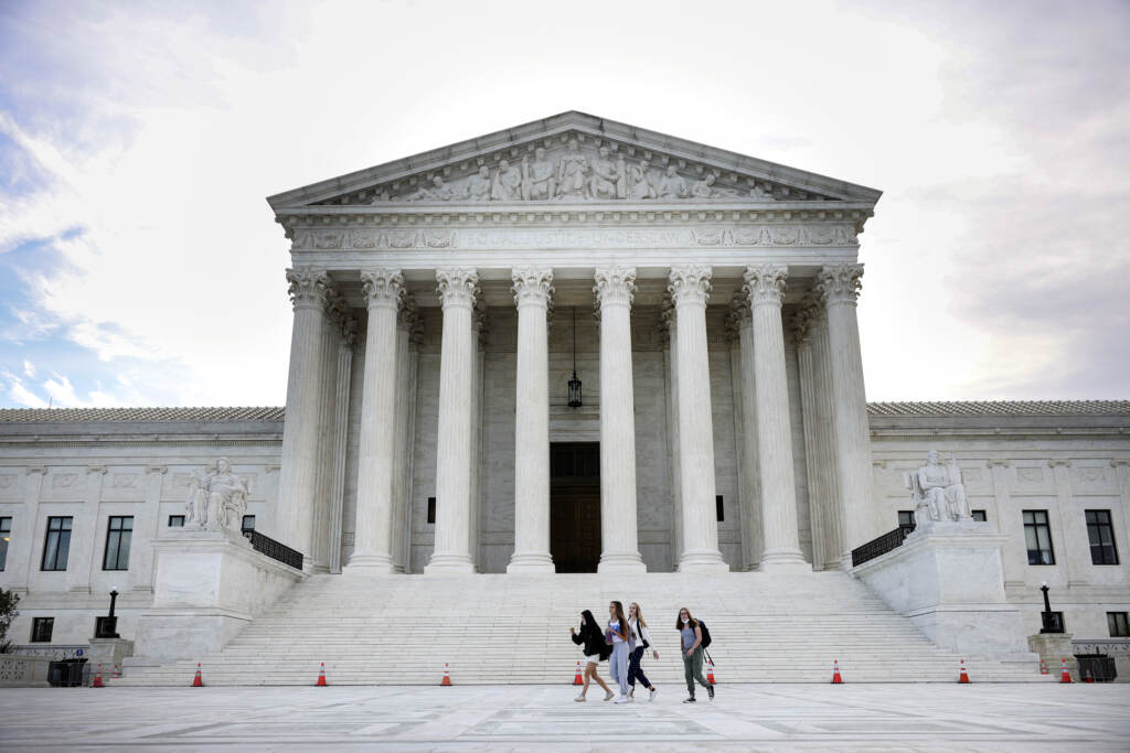 The U.S. Supreme Court is seen on Oct. 5, 2021 in Washington, D.C. The court is holding in-person arguments for the first time since the start of the COVID-19 pandemic. (Kevin Dietsch/Getty Images_