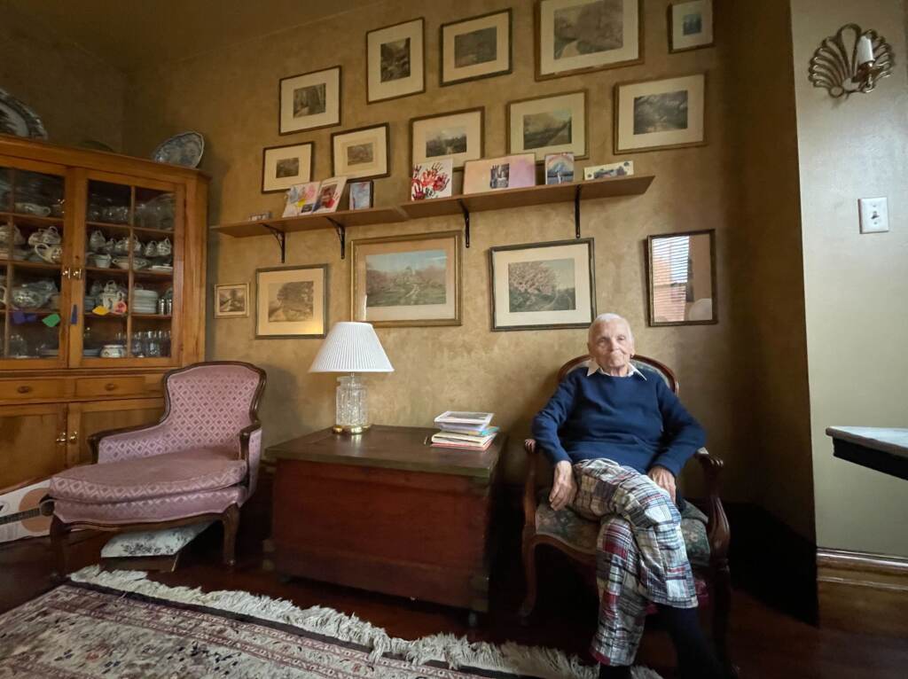 Marge Loennig, 87, says her hometown of Baker City, Ore. has become divided during the Covid-19 pandemic, a far different time than during the polio crisis when she was younger. Marge Loennig, 87, says her hometown of Baker City, Ore. has become divided during the Covid-19 pandemic, a far different time than during the polio crisis when she was younger. (Kirk Siegler/NPR)