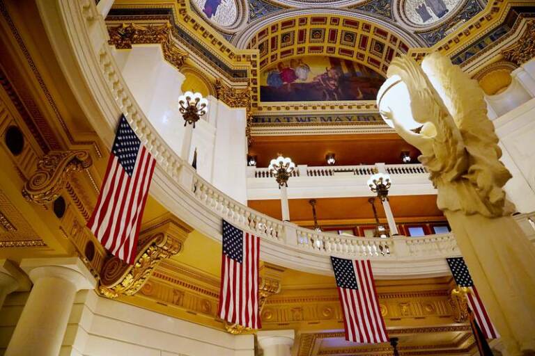 The interior of a building in Harrisburg that houses the Pennsylvania legislature