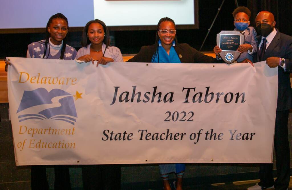 tabron3 Brandywine School District special education teacher Jahsha Tabron was named Delaware's teacher of year during a ceremony in Dover Monday night