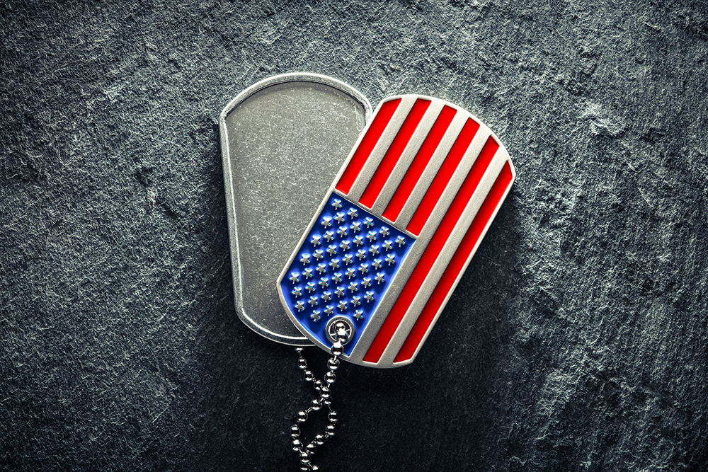 the-pulse-veterans-day-11052021 US military soldier's dog tags with an American Flag design