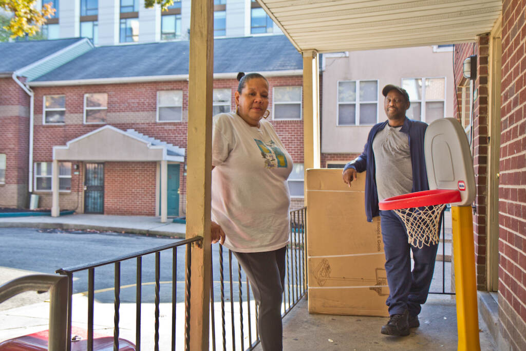 2021 11 10 k paynter consuela estillero Consuela Estillero and Sid Bolling stand on a front porch