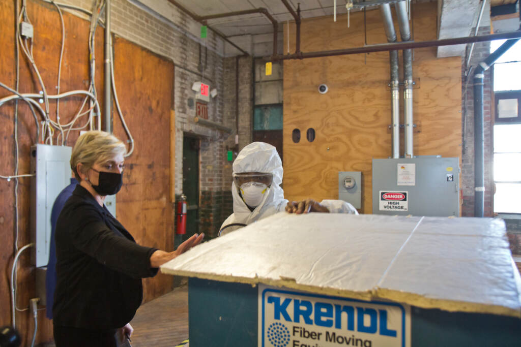 United States Energy Secretary Jennifer Granholm toured the ECA (Energy Coordinating Agency) an energy efficiency job training facility in Philadelphia’s Kensington neighborhood